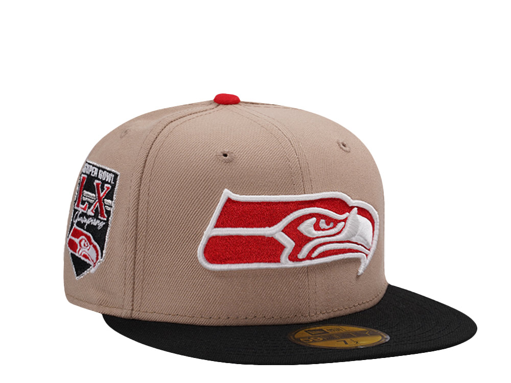 New Era Seattle Seahawks Super Bowl Champions LX Camel Two Tone Edition 59Fifty Fitted Cap
