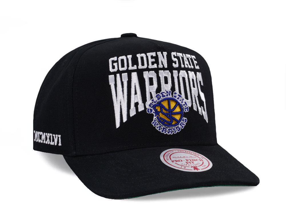 Mitchell & Ness Golden State Warriors Black Pro Pinch Fit Snapback Cap