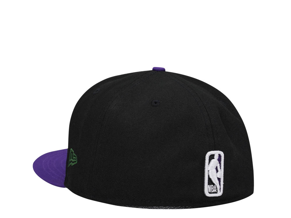 New Era Milwaukee Bucks 50th Anniversary Black Purple Two Tone Classic Edition 59Fifty Fitted Cap