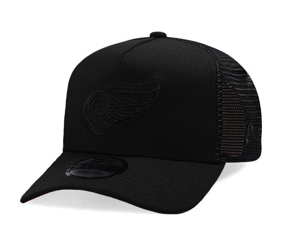 New Era Detroit Red Wings Black Prime Edition 9Forty A Frame Trucker Snapback Cap