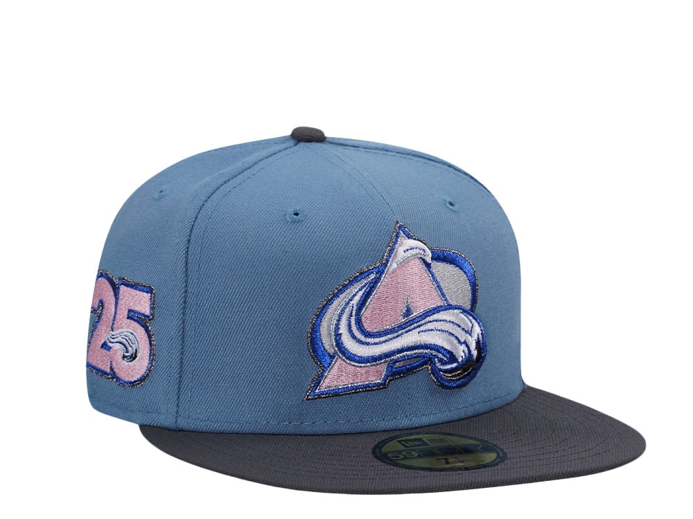 New Era Colorado Avalanche 25th Anniversary Faded Blue Pink Two Tone Edition 59Fifty Fitted Cap