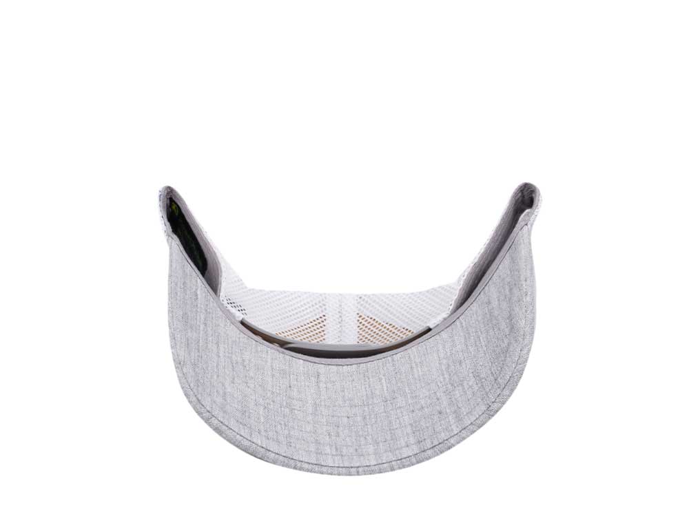John Deere Twill Mesh Sueded Logo Grey White Trucker Snapback Cap