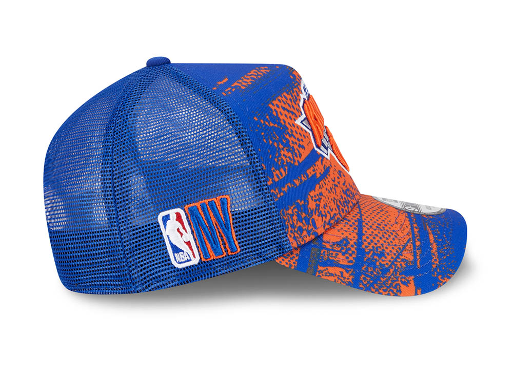 New Era New York Knicks NBA Tip Off 2024 Trucker 9Forty A Frame Snapback Cap