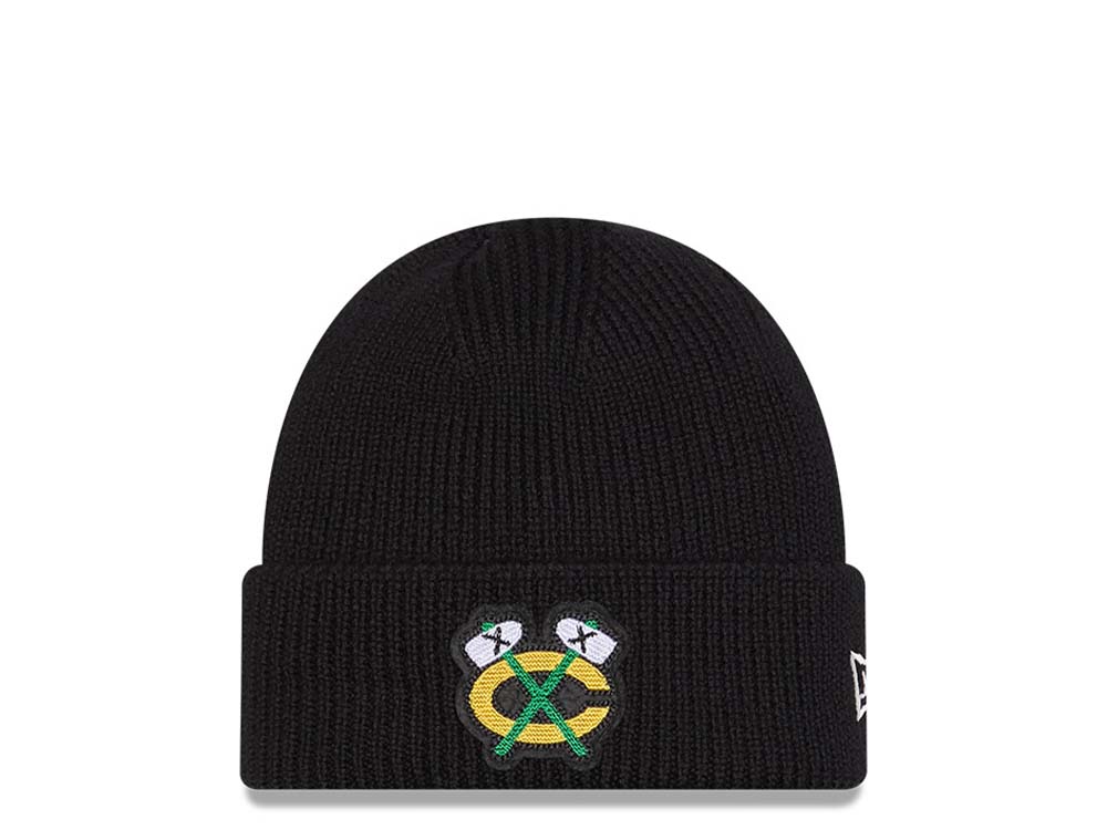 New Era Chicago Blackhawks Skull Knit Black Knit