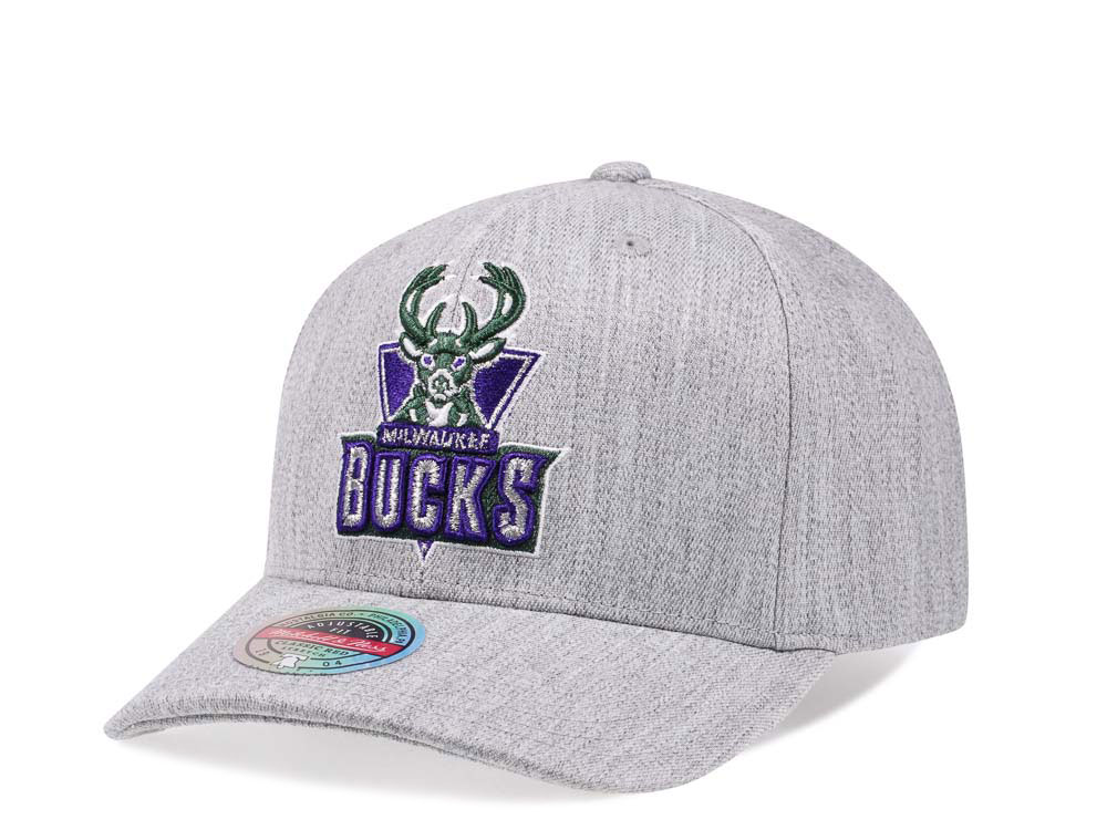 Mitchell & Ness Milwaukee Bucks Heather Red Line Flex Snapback Cap