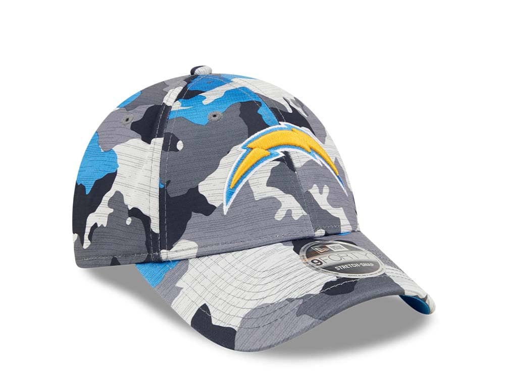 New Era Los Angeles Chargers NFL Training Camp 22 Camo 9Forty Stretch Snapback Cap