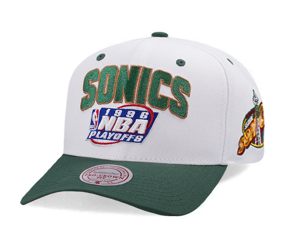 Mitchell & Ness Seattle Supersonics NBA Playoffs 1996 Chrome Two Tone Editon Pro Crown Fit Snapback Cap