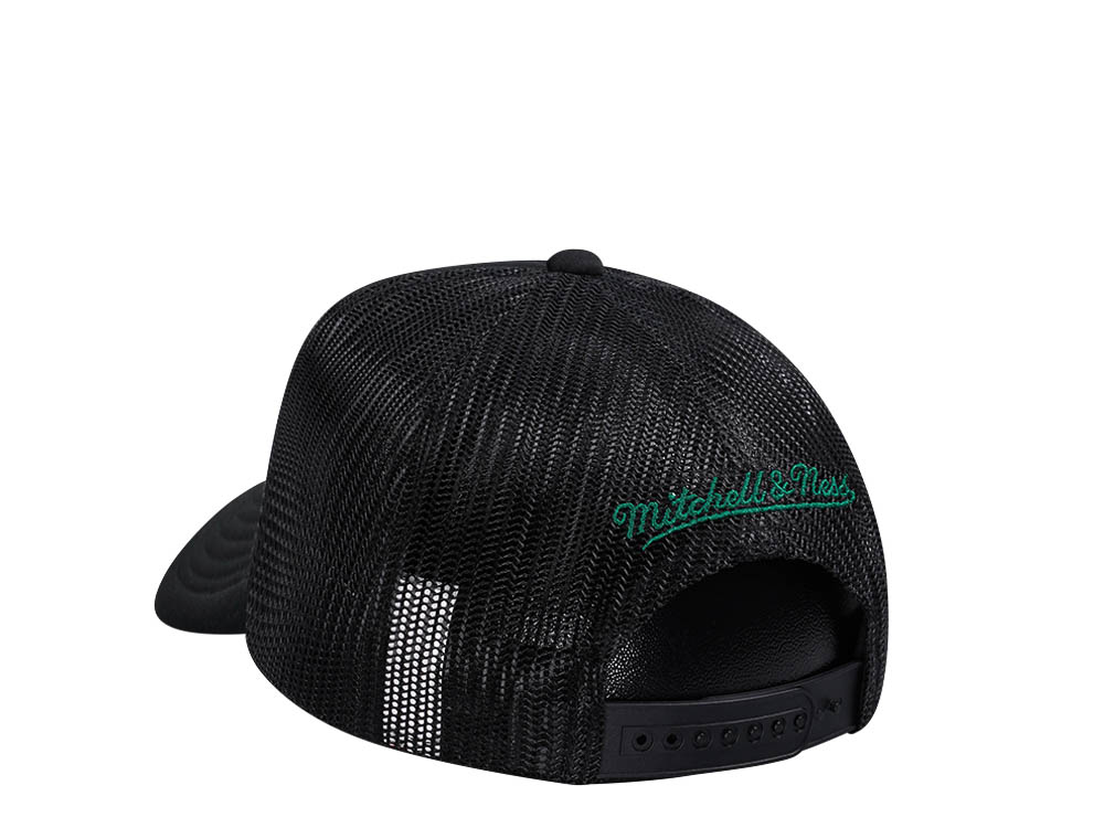 Mitchell & Ness Boston Celtics Black Billboard Trucker Snapback Cap