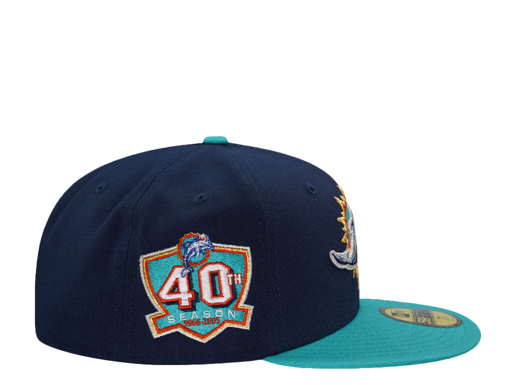 New Era Miami Dolphins 40th Anniversary Navy Two Tone Edition 59Fifty Fitted Cap