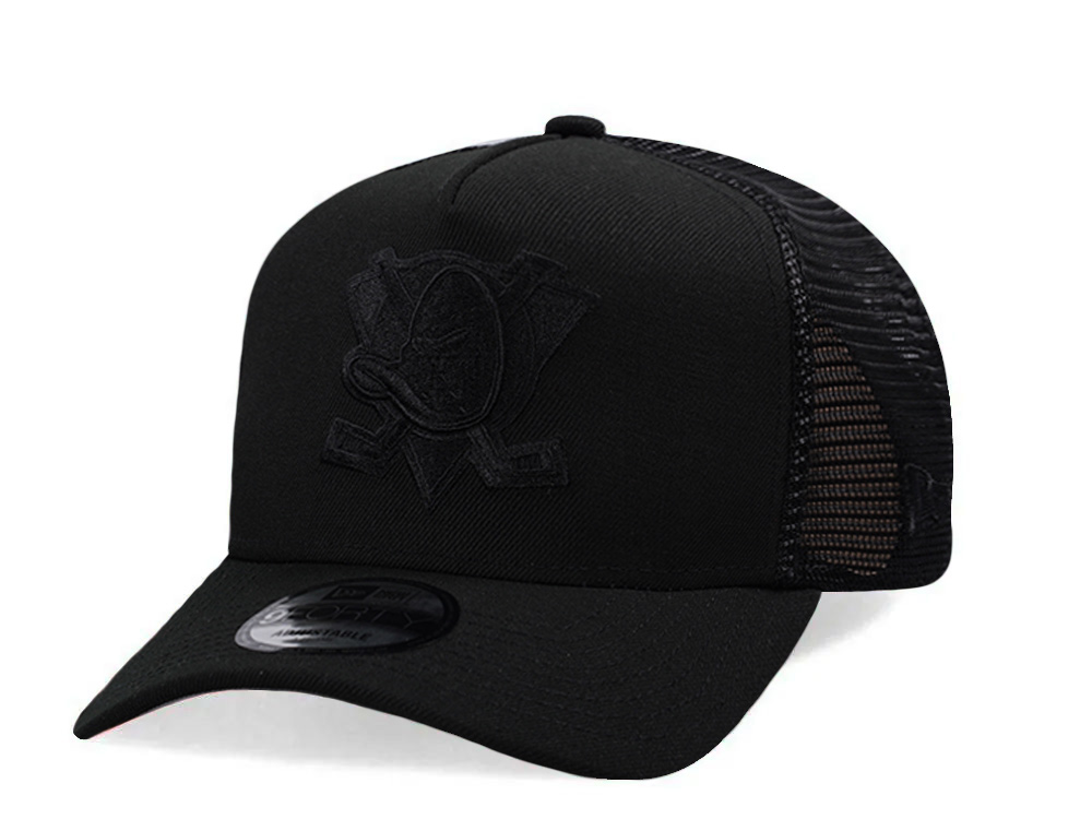 New Era Anaheim Ducks Black Prime Edition 9Forty A Frame Trucker Snapback Cap