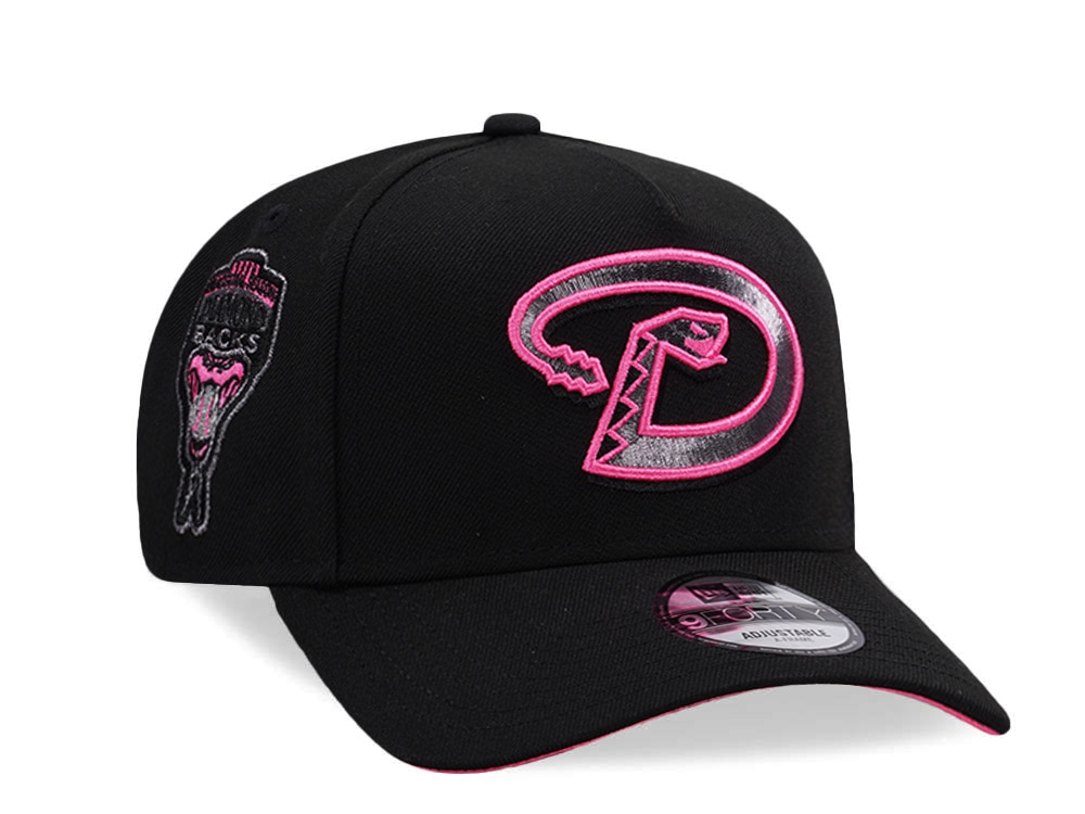 New Era Arizona Diamondbacks Inaugural Season Pink Glow Black Prime Edition 9Forty A Frame Snapback Cap