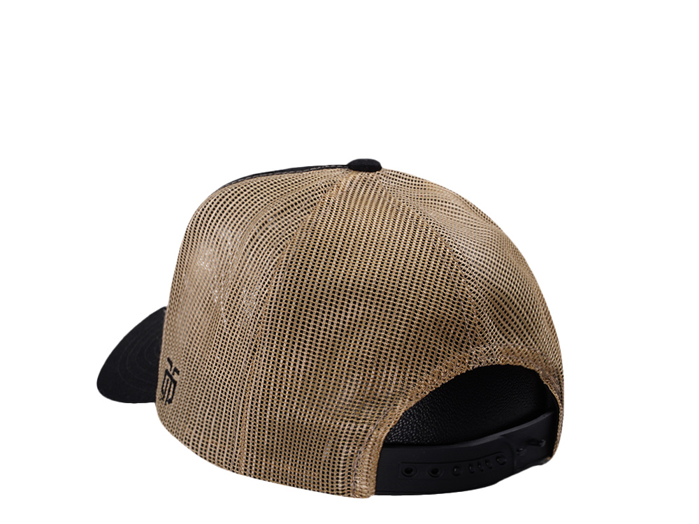 Parallel Union Fire Skull Patch Black Distressed Edition Trucker Snapback Cap