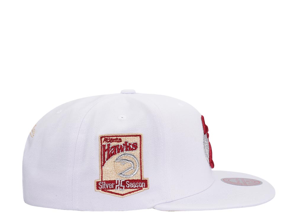 Mitchell & Ness Atlanta Hawks 25th Anniversary Winter White Hardwood Classic Snapback Cap