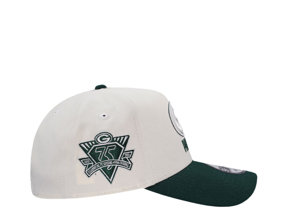 New Era Green Bay Packers 75 Seasons Chrome Two Tone Edition 9Forty A Frame Snapback Cap