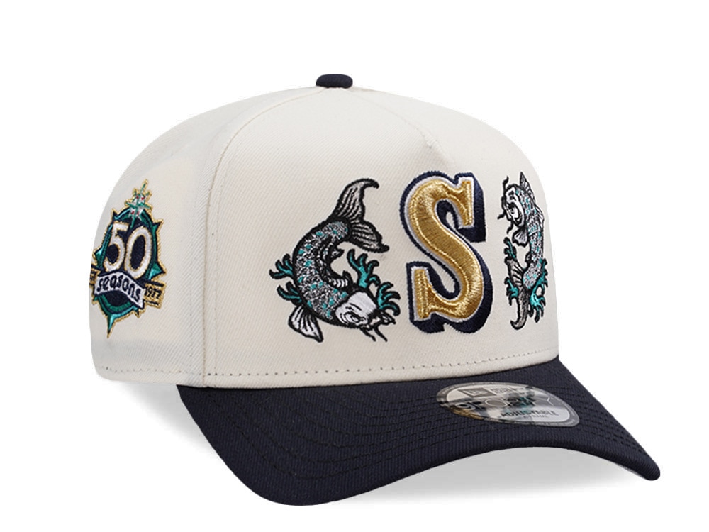 New Era Seattle Mariners 50th Anniversary Koi Chrome Two Tone Edition 9Forty A Frame Snapback Cap