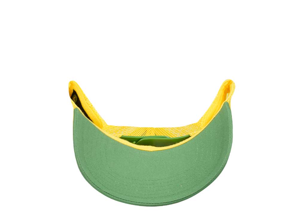 John Deere Logo Mesh Yellow Green Trucker Snapback Cap