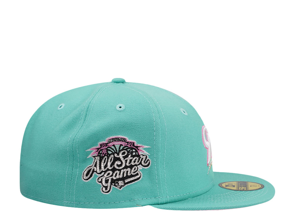 New Era Milwaukee Brewers All Star Game 2002 Teal Pink Edition 59Fifty Fitted Cap