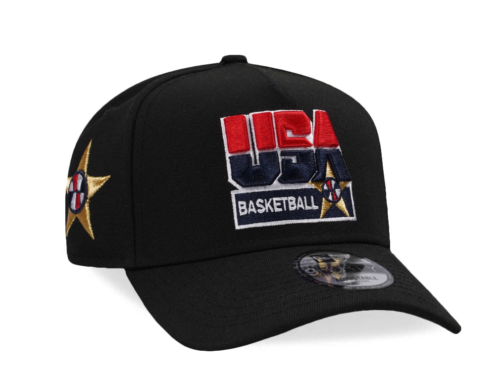 New Era Team USA Basketball Black Prime Edition 9Forty A Frame Snapback Cap