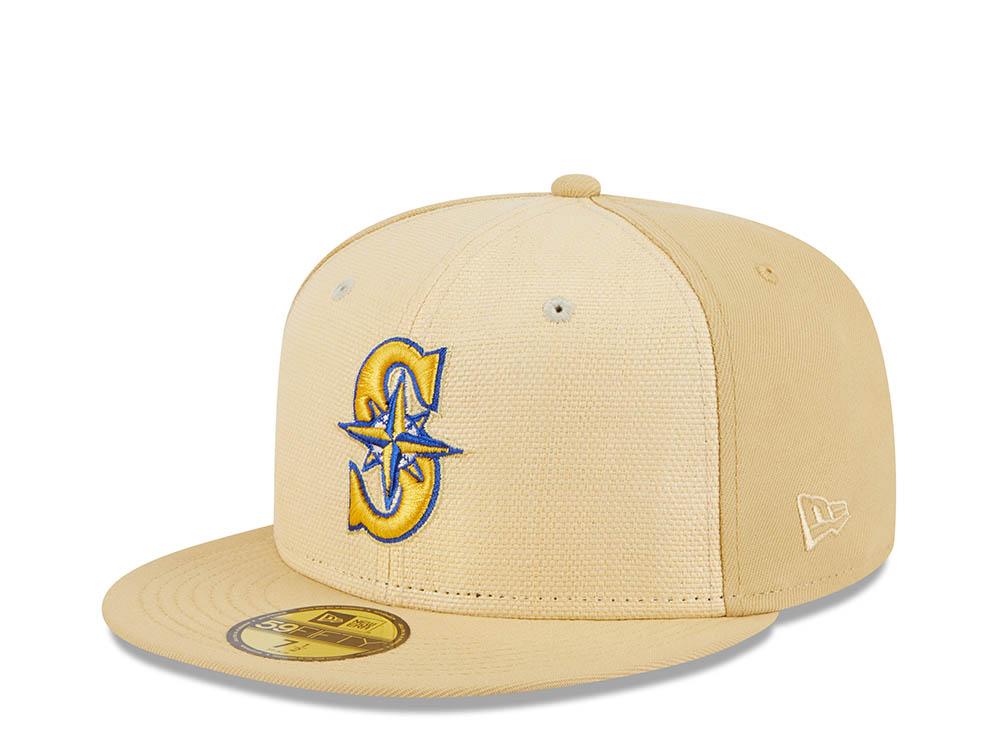 New Era Seattle Mariners 40th Anniversary Raffia Front Vegas Gold Edition 59Fifty Fitted Cap