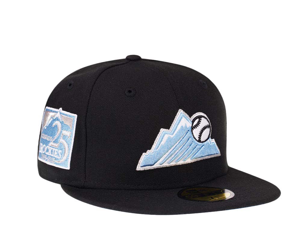 New Era Colorado Rockies 25th Anniversary Glacier Blue Silver Edition 59Fifty Fitted Cap