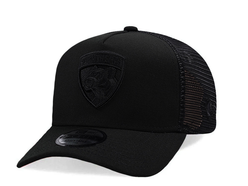 New Era Florida Panthers Black Prime Edition 9Forty A Frame Trucker Snapback Cap