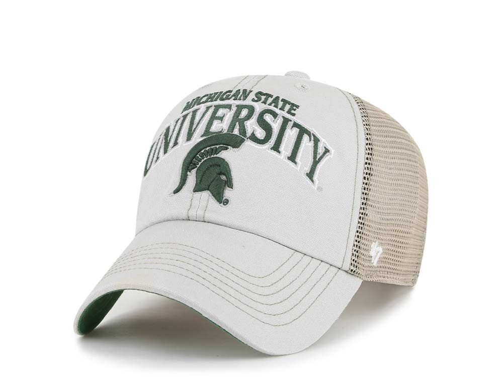47Brand Michigan State Spartans Gray Trucker Clean Up Snapback Cap