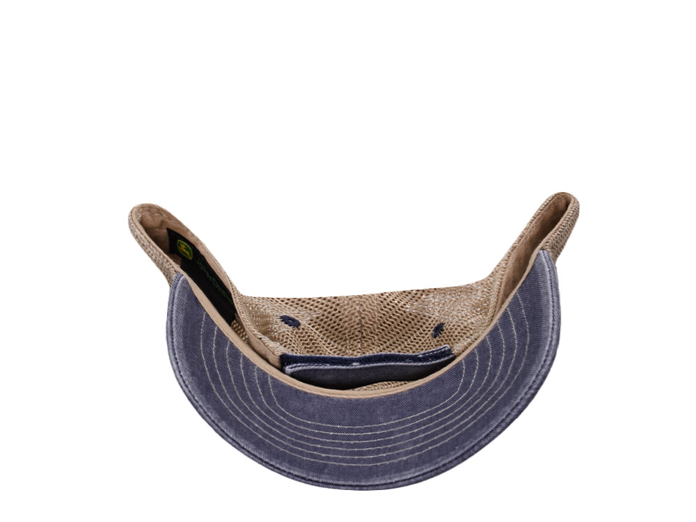 John Deere Logo Navy Trucker Strapback Cap