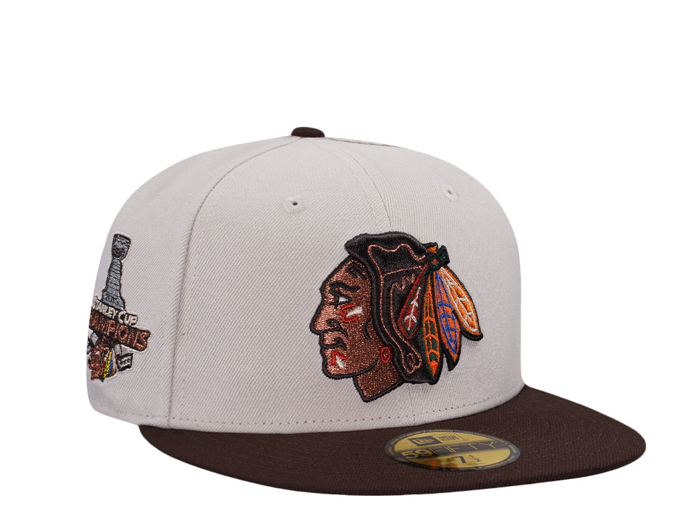 New Era Chicago Blackhawks Stanley Cup Champs 2015 Stone Two Tone Edition 59Fifty Fitted Cap
