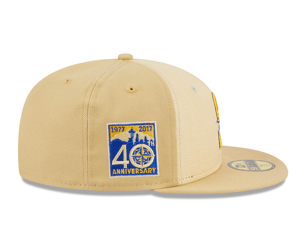 New Era Seattle Mariners 40th Anniversary Raffia Front Vegas Gold Edition 59Fifty Fitted Cap