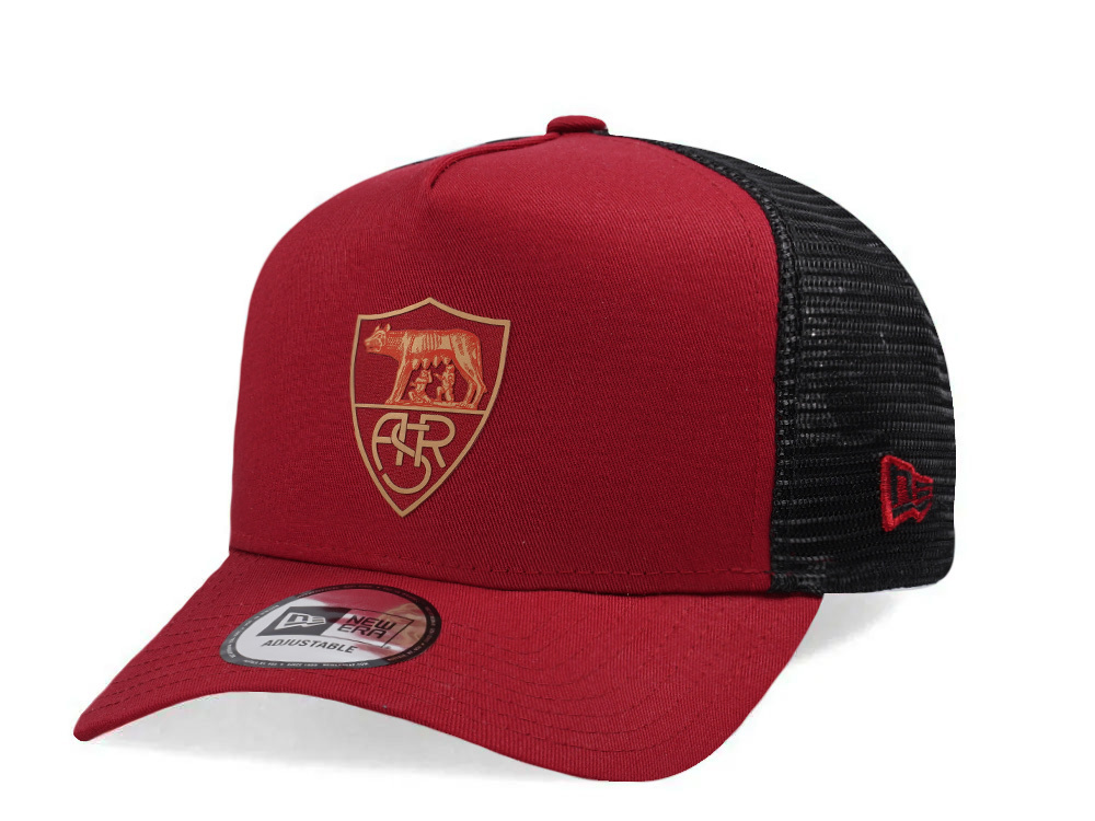 New Era AS Roma Tonal Maroon Edition 9Forty A Frame Trucker Snapback Cap