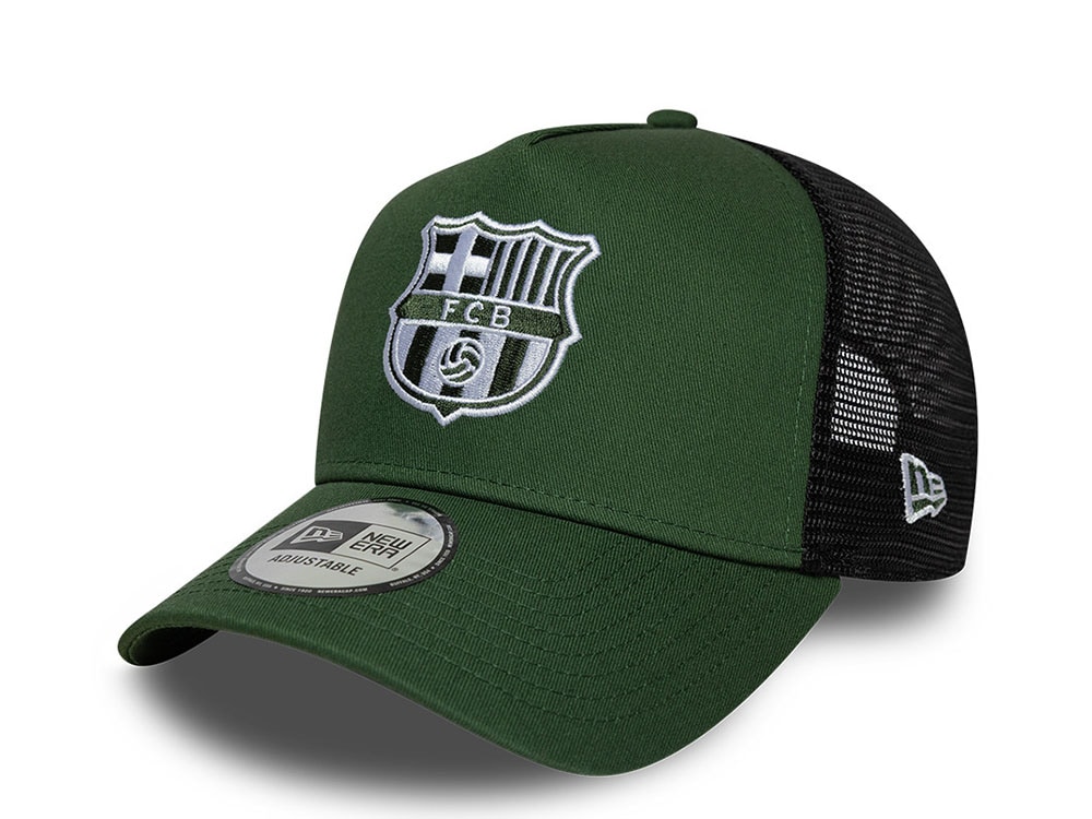 New Era Barcelona Fc Seasonal Dark Green Prime Edition 9Forty A Frame Trucker Snapback Cap