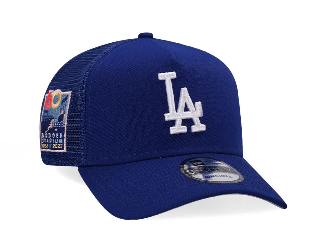 New Era Los Angeles Dodgers 60th Anniversary Royal Trucker Edition 9Forty A Frame Trucker Snapback Cap