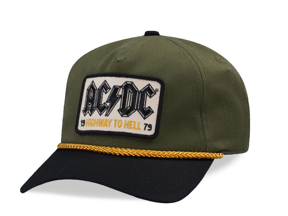 American Needle ACDC Roscoe Army Green Snapback Cap