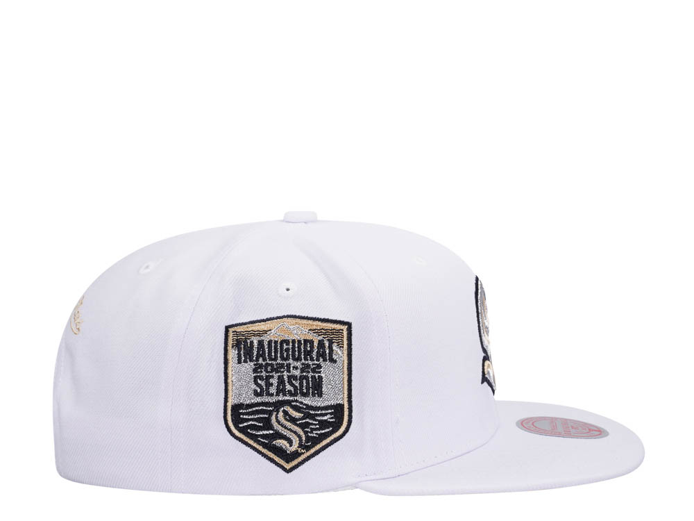 Mitchell & Ness Seattle Kraken Inaugural Season 2021-22 Winter White Snapback Cap