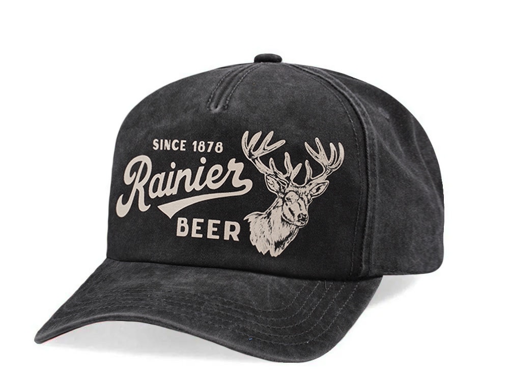 American Needle Walker Rainier Beer Black Edition Snapback Cap