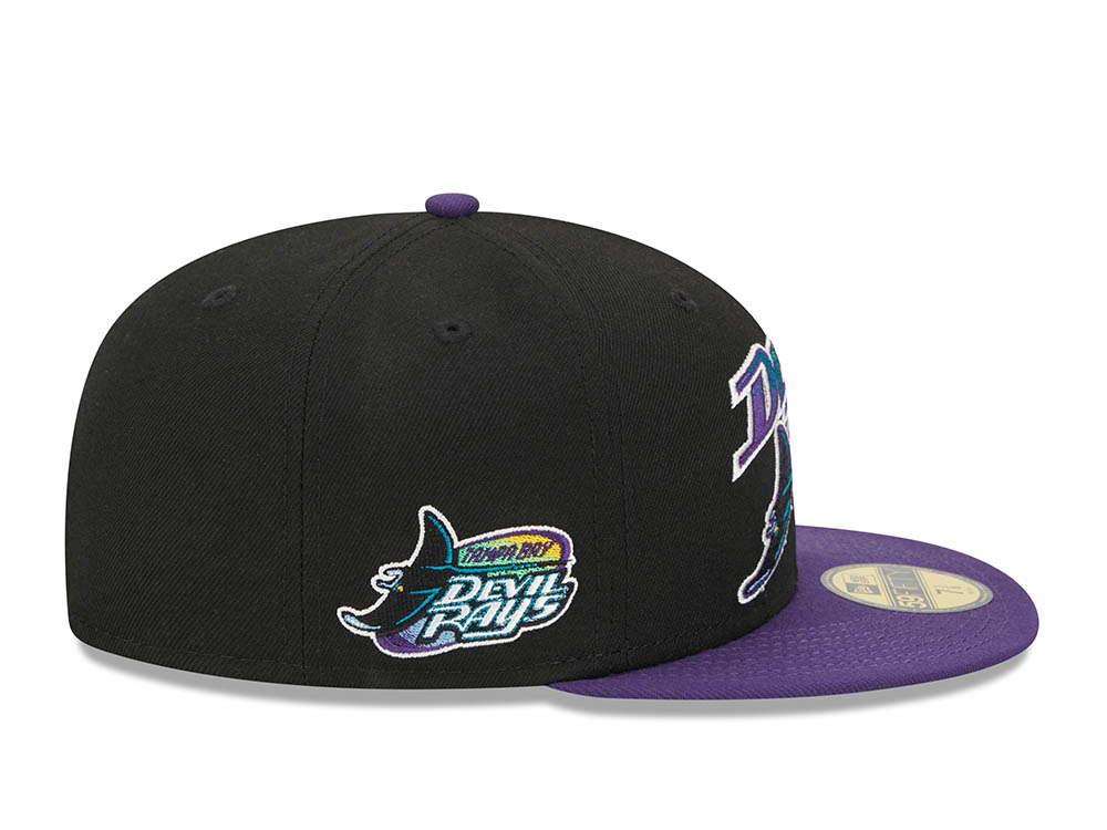 New Era Tampa Bay Rays Black Retro Script Throwback Edition 59Fifty Fitted Cap