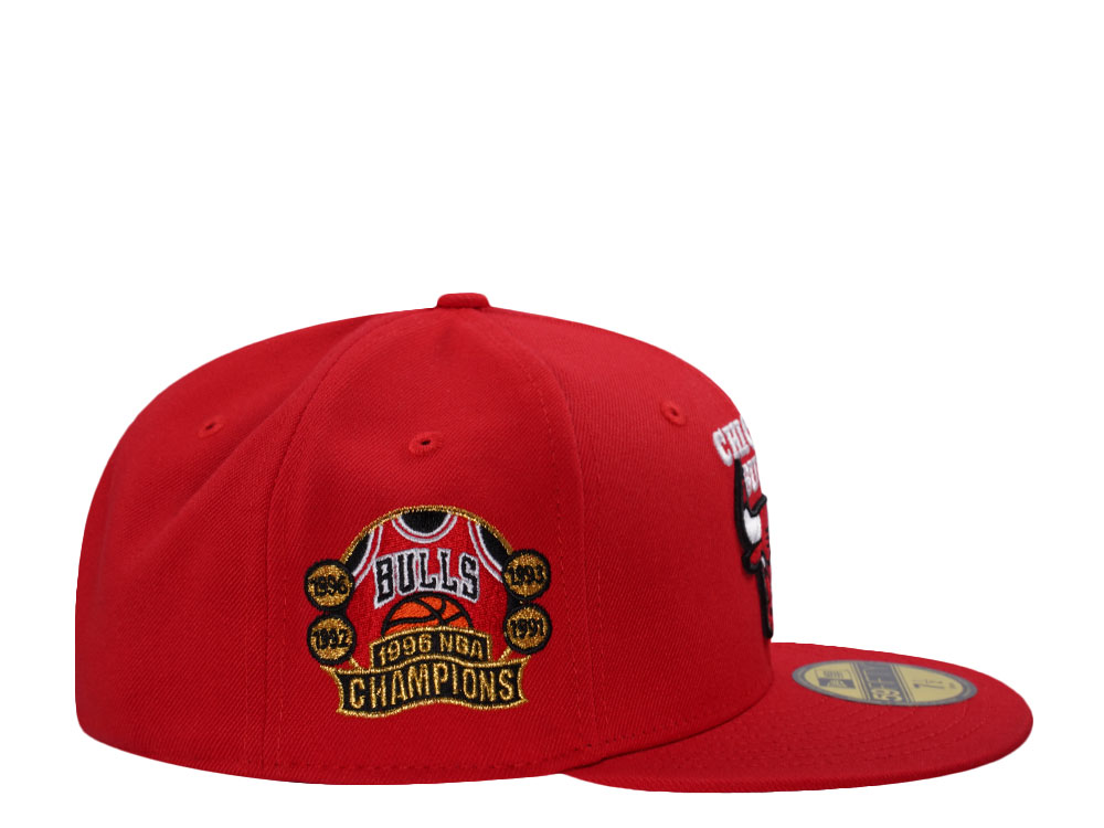 New Era Chicago Bulls NBA Champions 1996 Scarlet Edition 59Fifty Fitted Cap