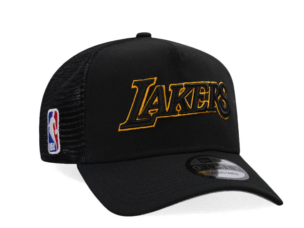 New Era Los Angeles Lakers Black Classic Edition Trucker 9Forty A Frame Snapback Cap