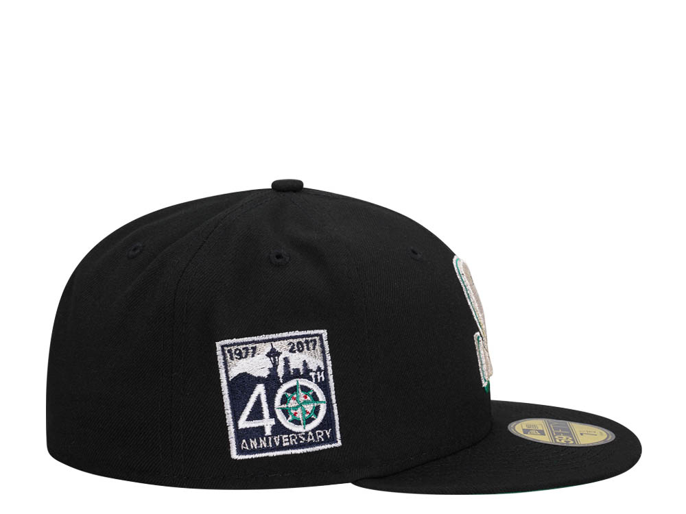 New Era Seattle Mariners 40th Anniversary Black Dome Throwback Edition 59Fifty Fitted Cap