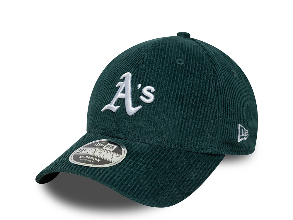 New Era Oakland Athletics Cord Dark Green 9Forty M Crown Snapback Cap