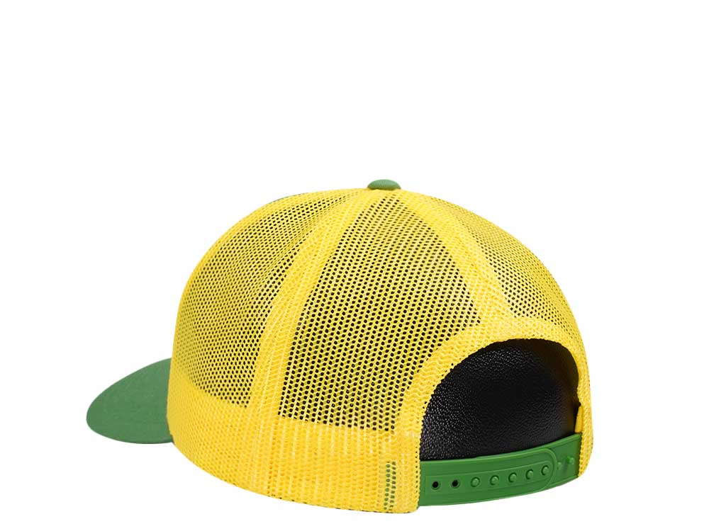 John Deere Logo Mesh Yellow Green Trucker Snapback Cap