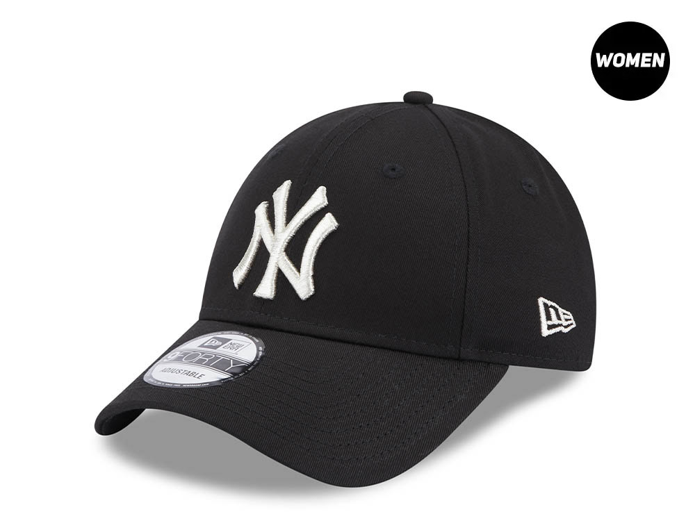New Era New York Yankees Metallic Logo Black Womens 9Forty Snapback Cap