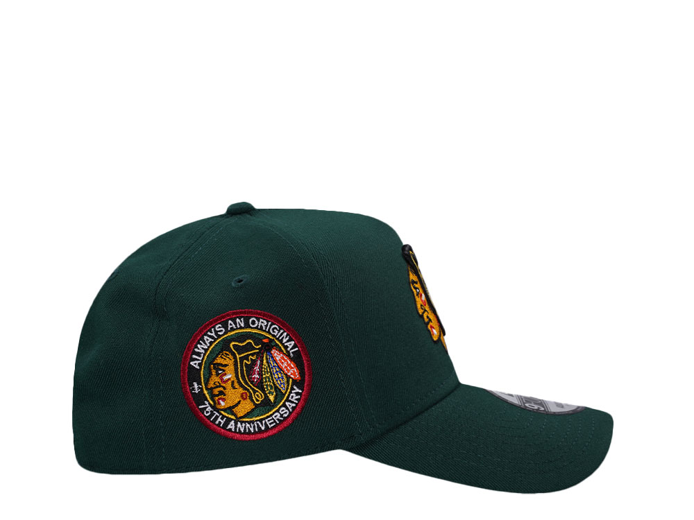 New Era Chicago Blackhawks 75th Anniversary Green Prime Edition 9Forty A Frame Snapback Cap