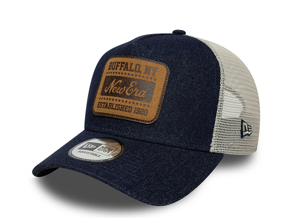 New Era Patch Denim Edition 9Forty A Frame Trucker Snapback Cap