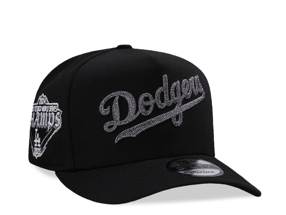 New Era Los Angeles Dodgers Back To Back World Series Champions Black Edition 9Fifty A Frame Snapback Cap