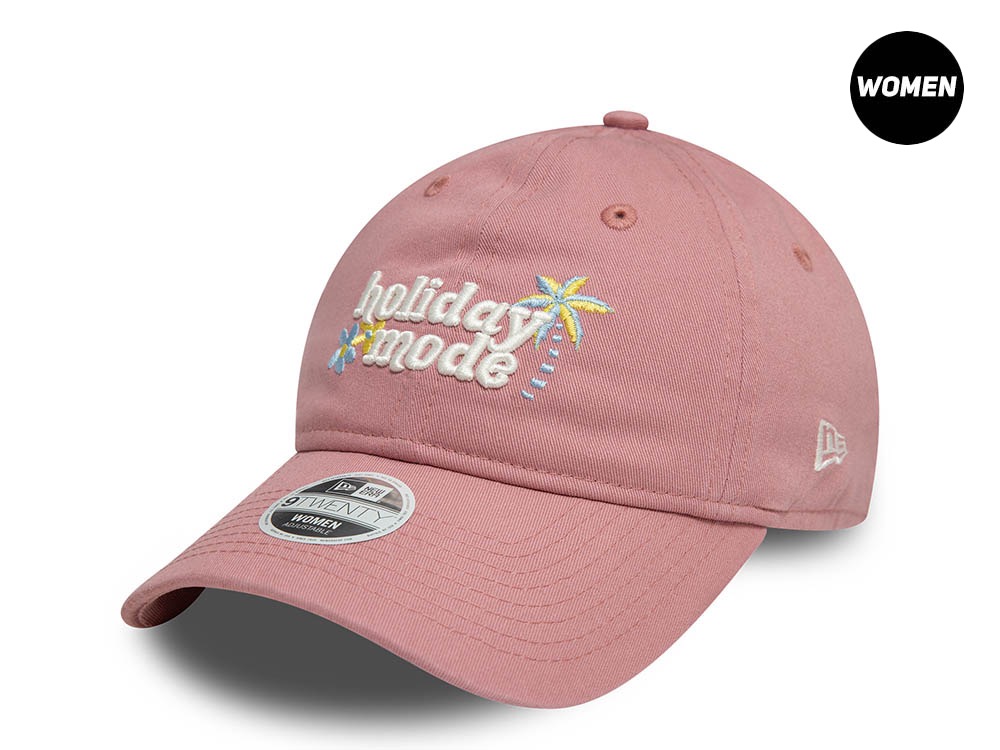 New Era Holiday Mode Phrase Womens Pink 9Twenty Strapback Cap