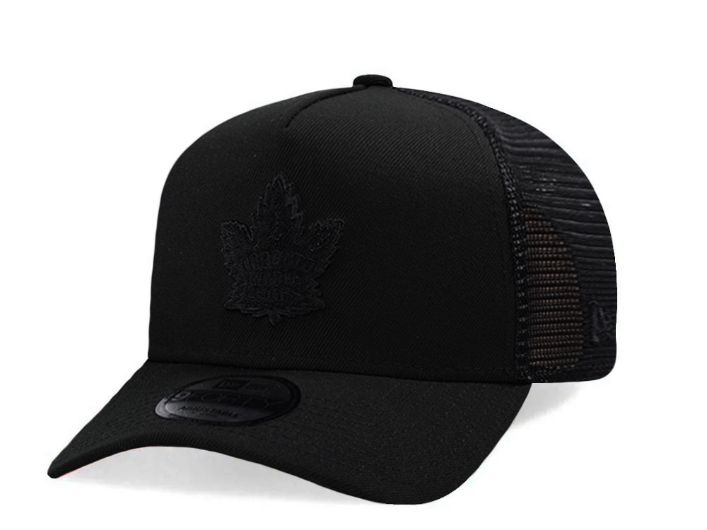 New Era Toronto Maple Leafs Black Prime Edition 9Forty A Frame Trucker Snapback Cap