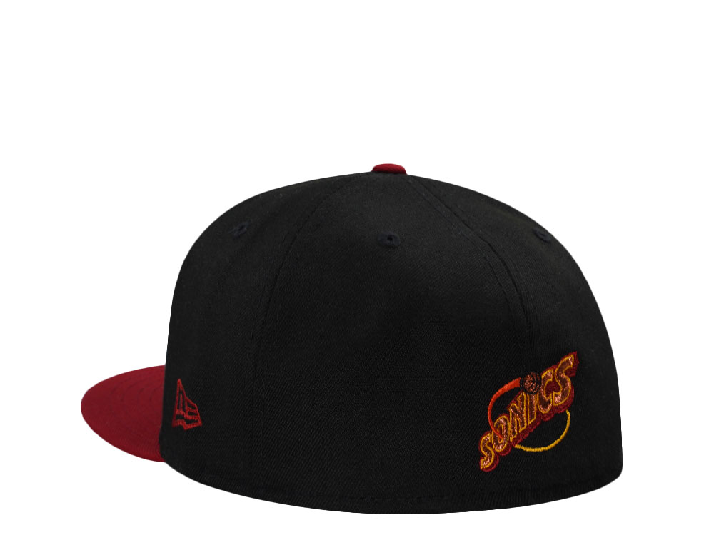 New Era Seattle Supersonics Western Conference Black Two Tone Edition 59Fifty Fitted Cap