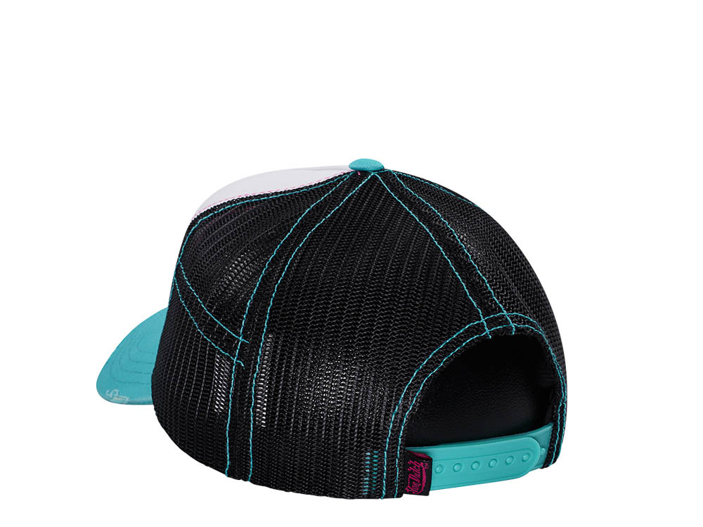 Von Dutch White Teal Two Tone Edition Trucker A Frame Snapback Cap