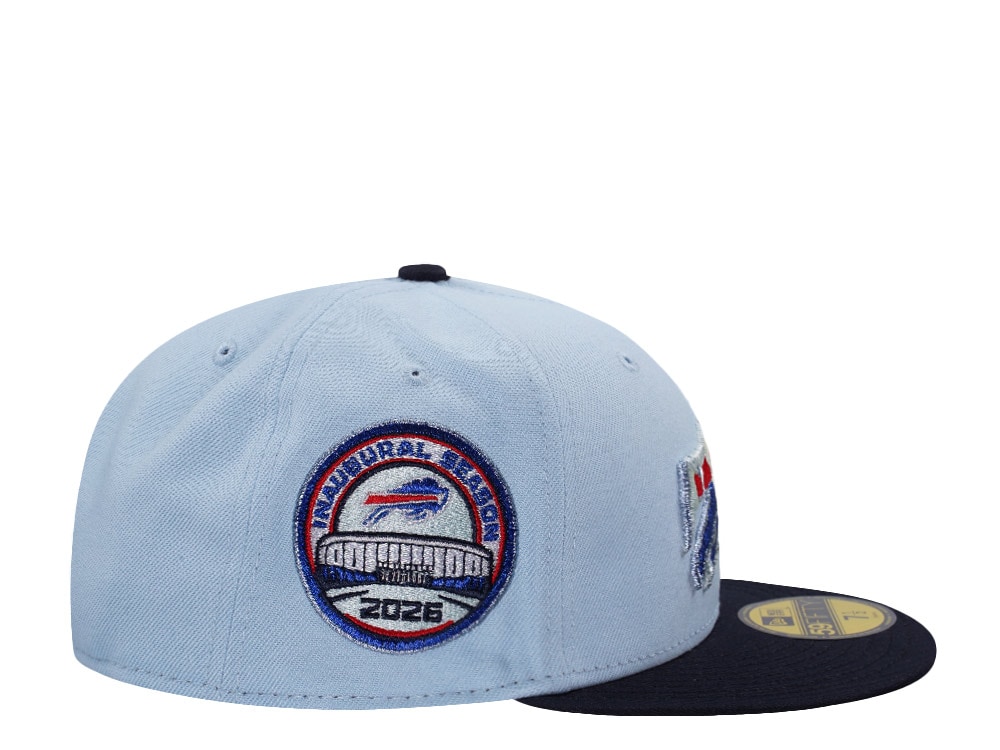 New Era Buffalo Bills Inaugural Season Metallic Glacier Blue Two Tone Edition 59Fifty Fitted Cap